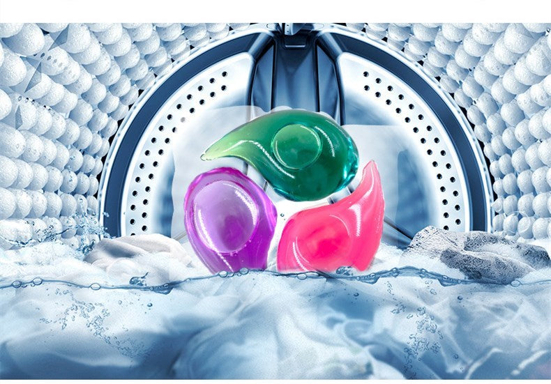 Concentrated enzyme three-chamber laundry beads box