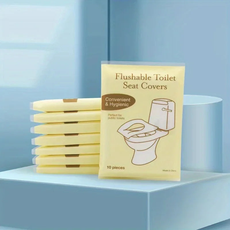 Disposable Toilet Seat Cover Mat Pads, Degradable Soluble Water Toilet Covers Paper