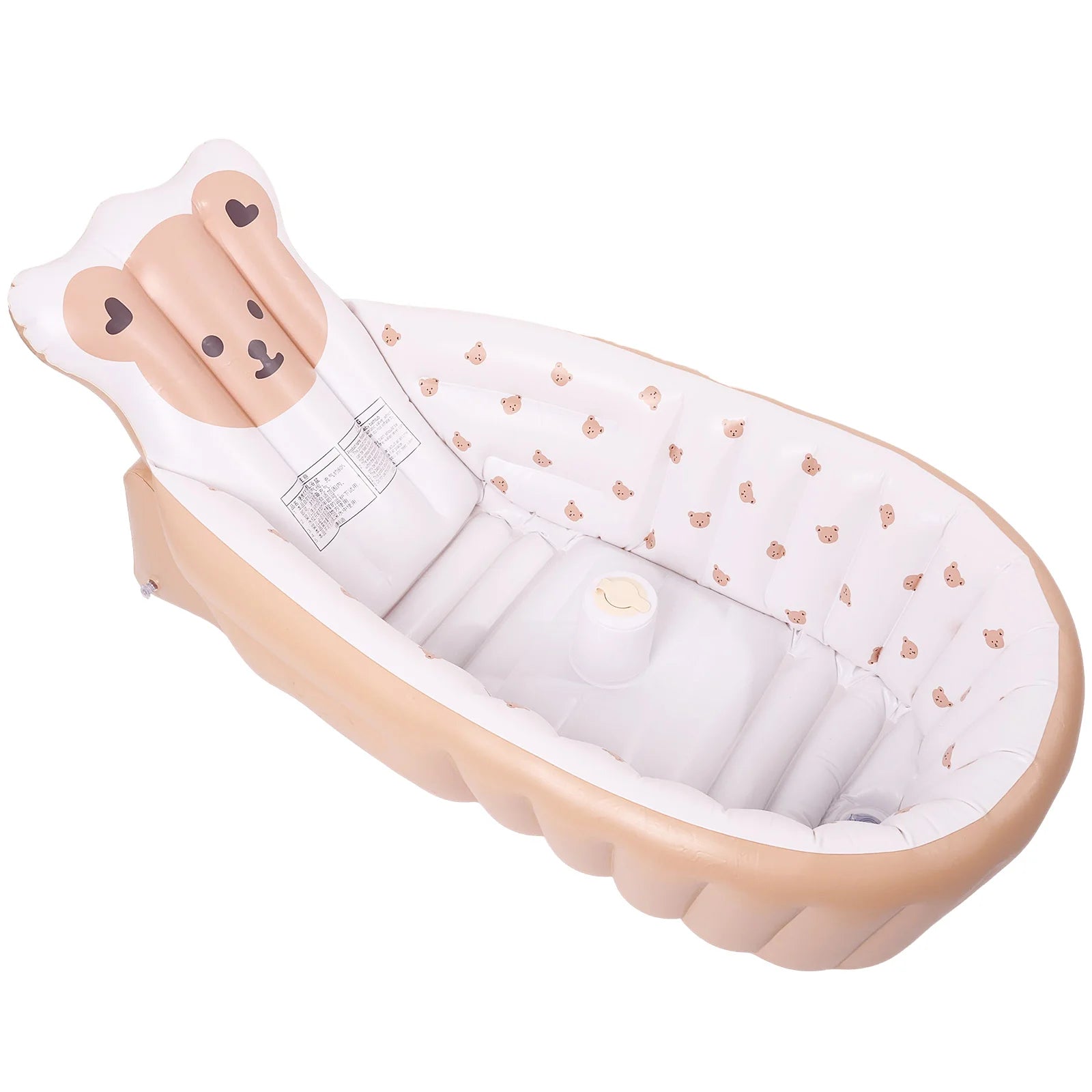PVC Inflatable Baby Bathtub Elevated Backrest