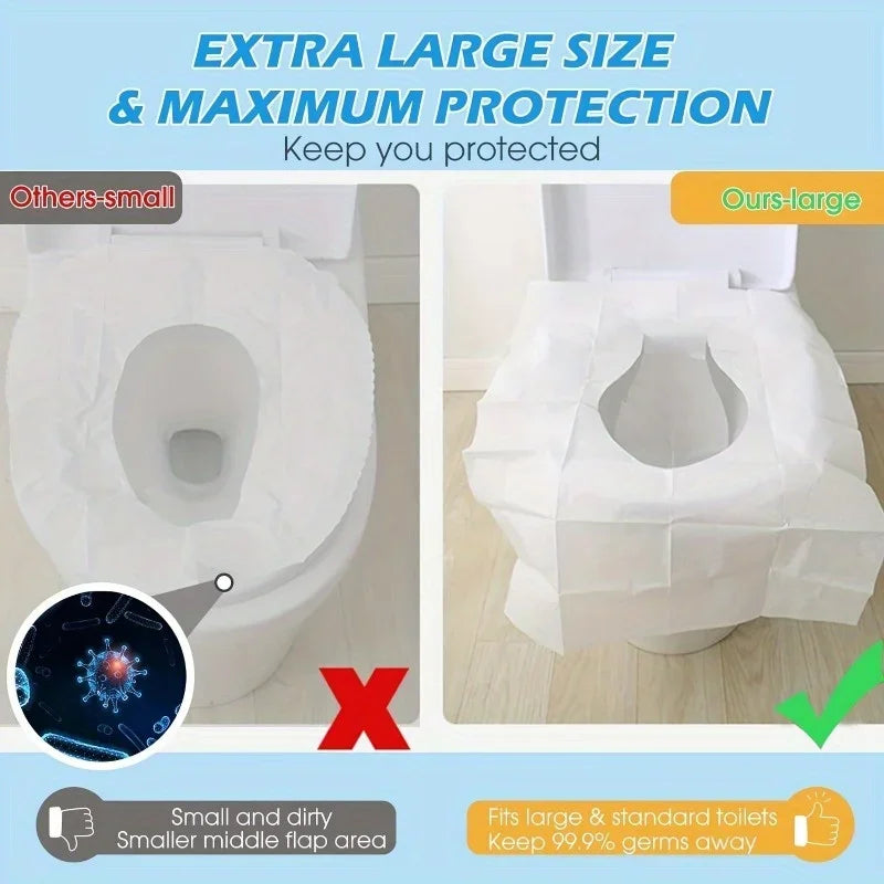 Disposable Toilet Seat Cover Mat Pads, Degradable Soluble Water Toilet Covers Paper