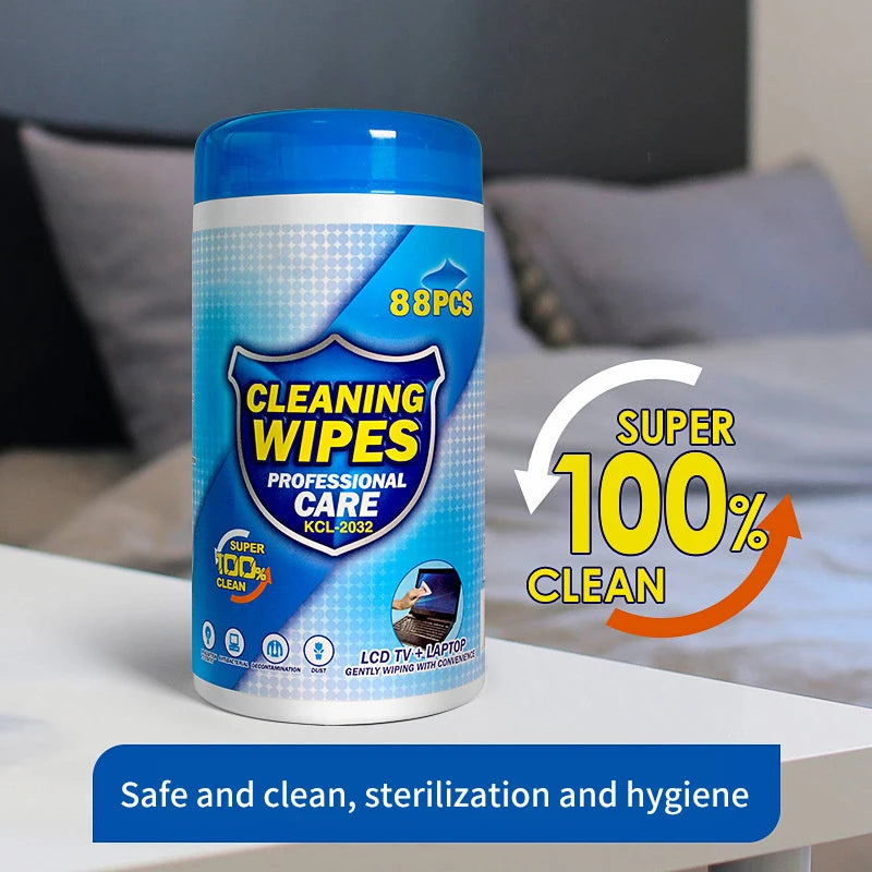 88PCS/Box Soft Anti-static Cleaning Wipes, Wet Tissues For Computer Laptop LCD Monitor TV Mobile Phone Screen