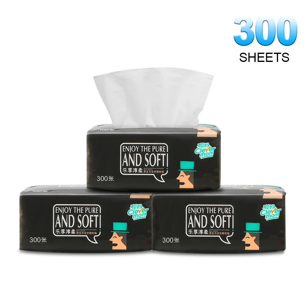 4 Layers 300 Sheets Toilet Paper, Household Pure Wood Pulp Paper Towel