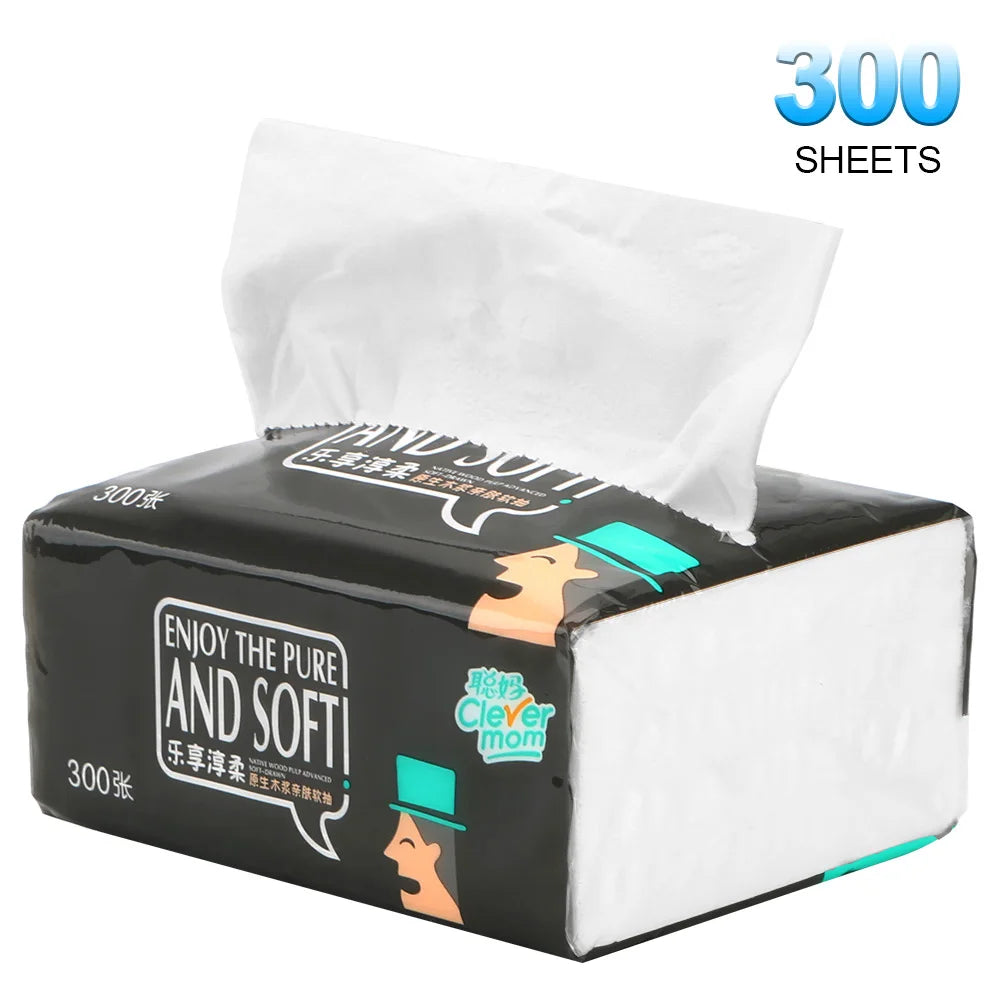 4 Layers 300 Sheets Toilet Paper, Household Pure Wood Pulp Paper Towel