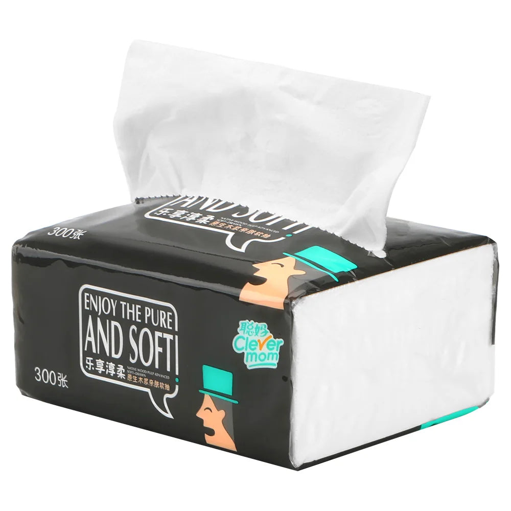 4 Layers 300 Sheets Toilet Paper, Household Pure Wood Pulp Paper Towel